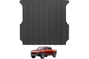 Ecarzo Bed Mat Compatible with 2026 2025 2024 2023 2022 Rivian R1T Accessories 5 FT Bed Liner TPE Cargo Mats Heavy Duty Rear Trunk Mat All Weather Protection