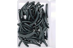 Jeufond 80 pcs Eyelash Curler Refills, Eyelash Curler Pads, Silicone Rubber Universal Eye lash Curler Replacement Refills with Clear Storage Box (Black)