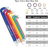 YUFANYA 18Pcs Allen Key Set Ball End Torx Hex Key Set 1.5-10mm T10-T50 view 4