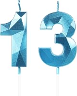 Yiran 13th Birthday Candles Blue 1 and 3 Cake Topper 2 Pcs LZ-LS-13