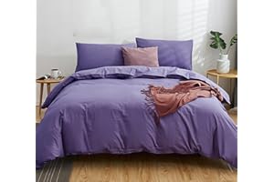WYFKYMXX Duvet Protector Waterproof Breathable Cotton Incontinence Duvet Protector with Corner Ties Washable Reusable for Elder,Kids Pets. (Purple,King)