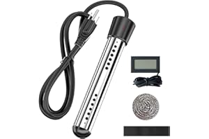 2000W Immersion Water Heater, Submersible Bucket Heater with Digital LCD Thermometer, Portable Heater for Kiddie Inflatable A