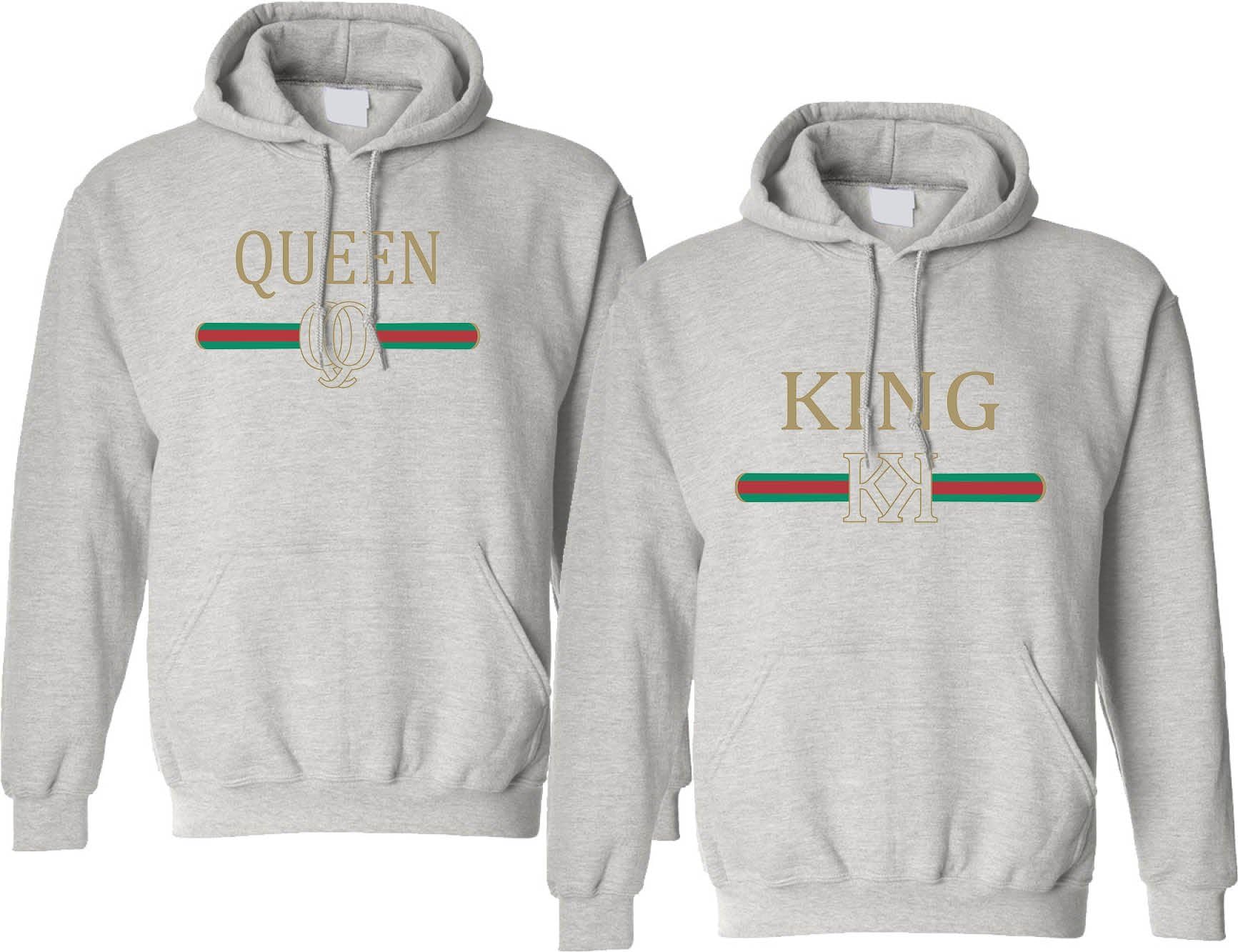 Allntrends Adult Couple Hoodies King Queen Fashion Trending