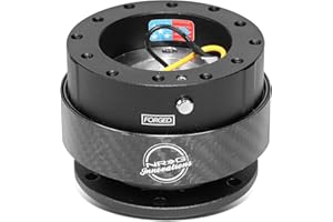 NRG Innovations Gen 2.0 Steering Wheel Quick Release Kit,Black Body, Black Carbon Fiber Ring, 6x70mm & 6x74mm Bolt Pattern, NRG-SRK-200CF