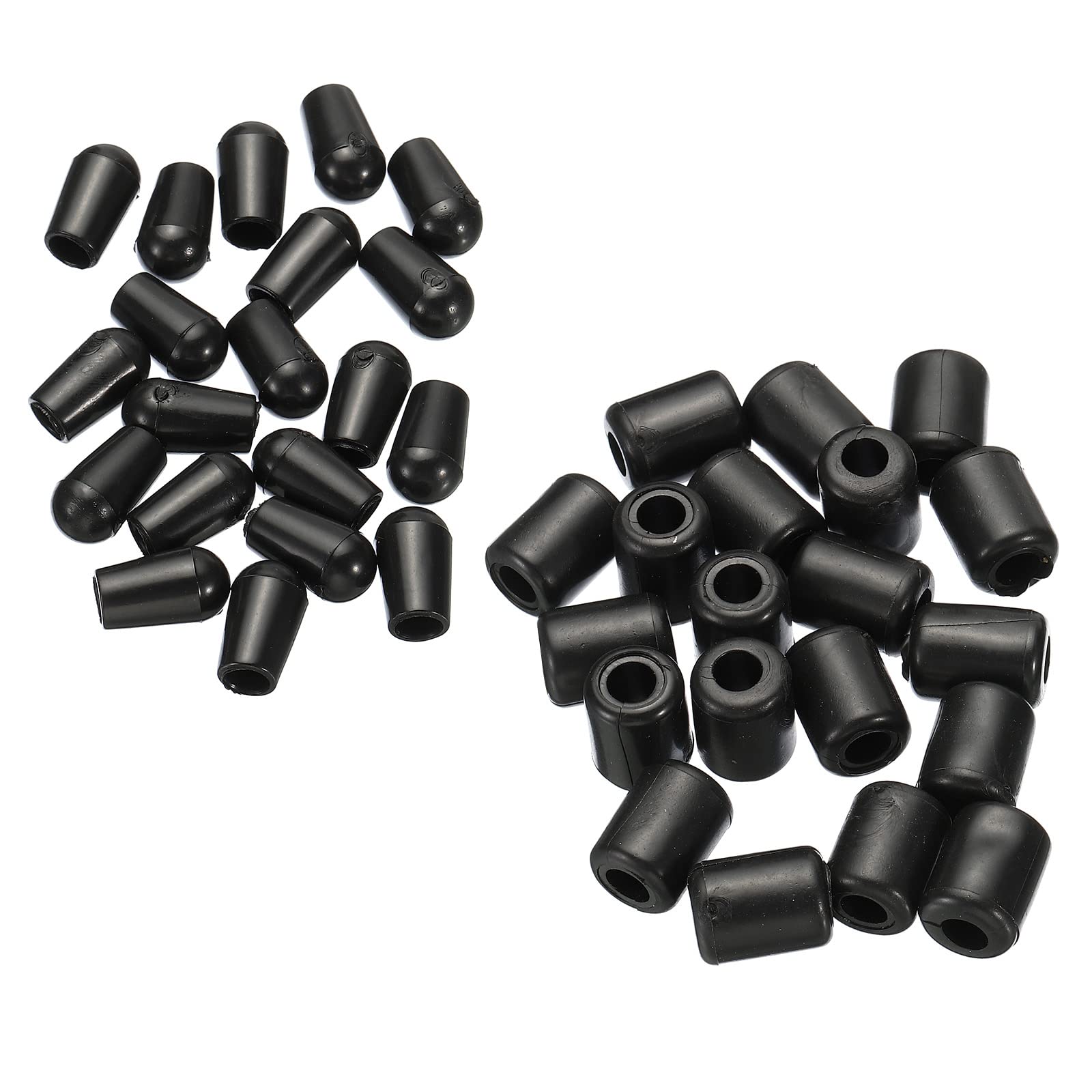 PATIKIL Kitchen Sink Rack Feet, 1Set/20Pcs Plastic Sink Protector Feet with 20Pcs 5mm ID x 10mm OD Bumpers Cover for Sink Rack Grid, Black