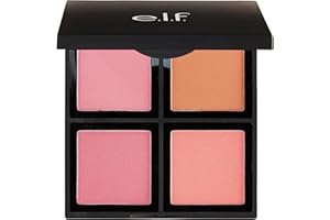 e.l.f. Cosmetics Powder Blush Palette, Four Blush Shades for Beautiful, Long-Lasting Pigment, Light