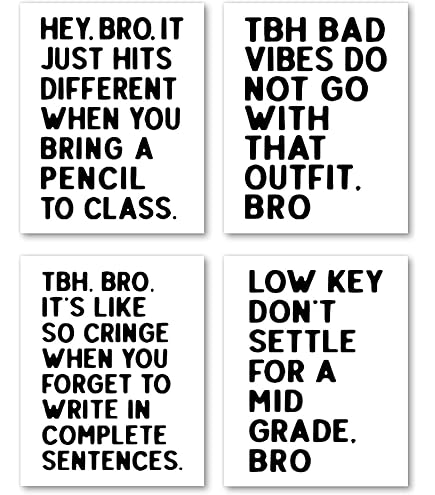 Funny Math Poster For Classroom - 12x16 Inch Middle School Math Decor With Wood Frame