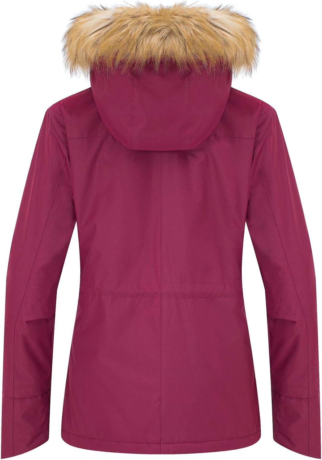 Wantdo Women's Waterproof Ski Jacket Hooded Winter Snow Coat Mountain Snowboarding Jackets Insulated Fleece Parka: Clothing
