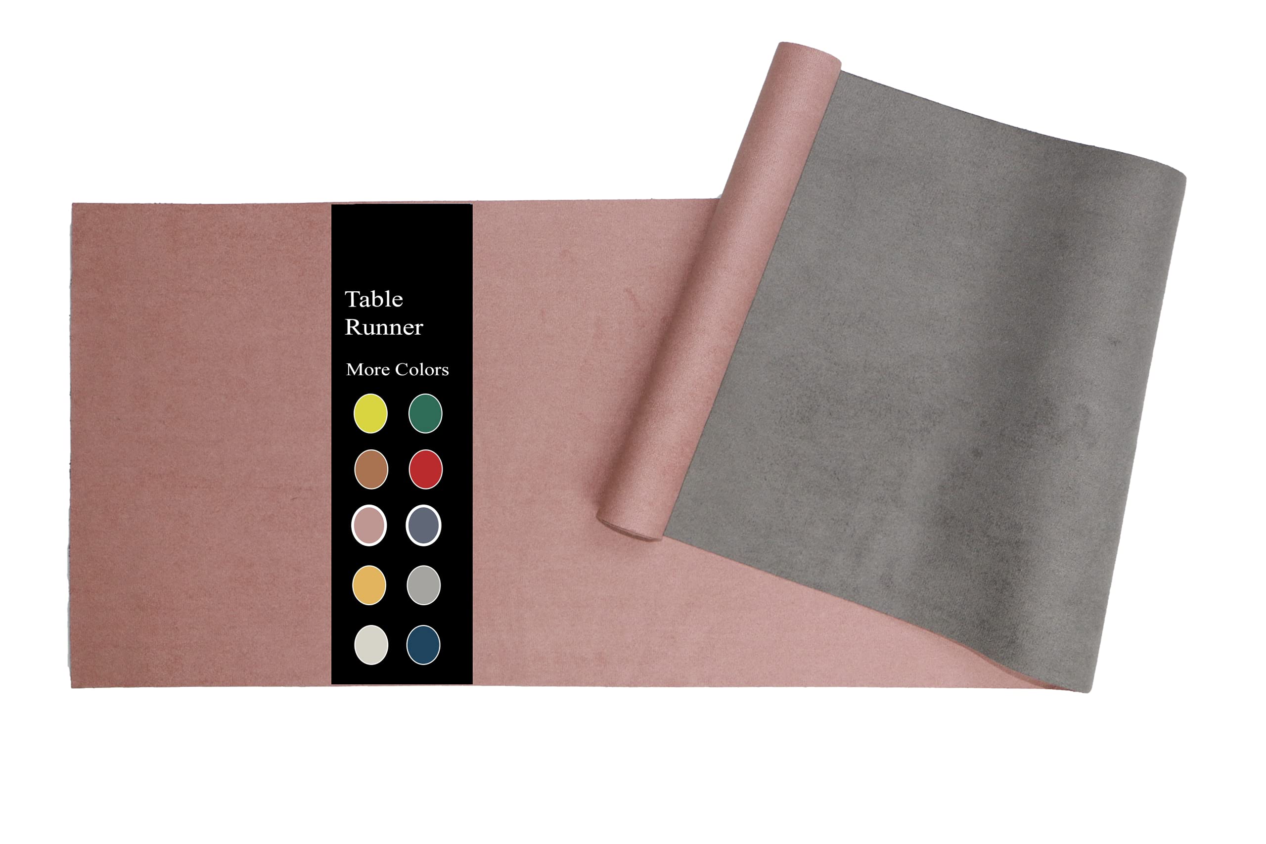TANGYANGNY® Decorative Table Runner for Dining Table, Washable, Machine Washable, Double-Sided Two-Tone, Elegant Table Decoration for Birthdays and Weddings, 40 x 150 cm, Pink + Dark Grey