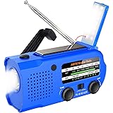Lukasa 5000mAh Emergency Hand Crank Portable AM/FM/NOAA Weather Radio, Rechargeable Solar Radio with LED Flashlight, Phone Ch