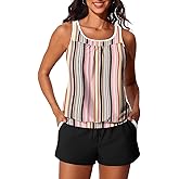 Summer Mae Blouson Women's Tankini Swimsuits Tummy Control Modest 2026 Two Piece with Sporty Pockets Bathing Suits