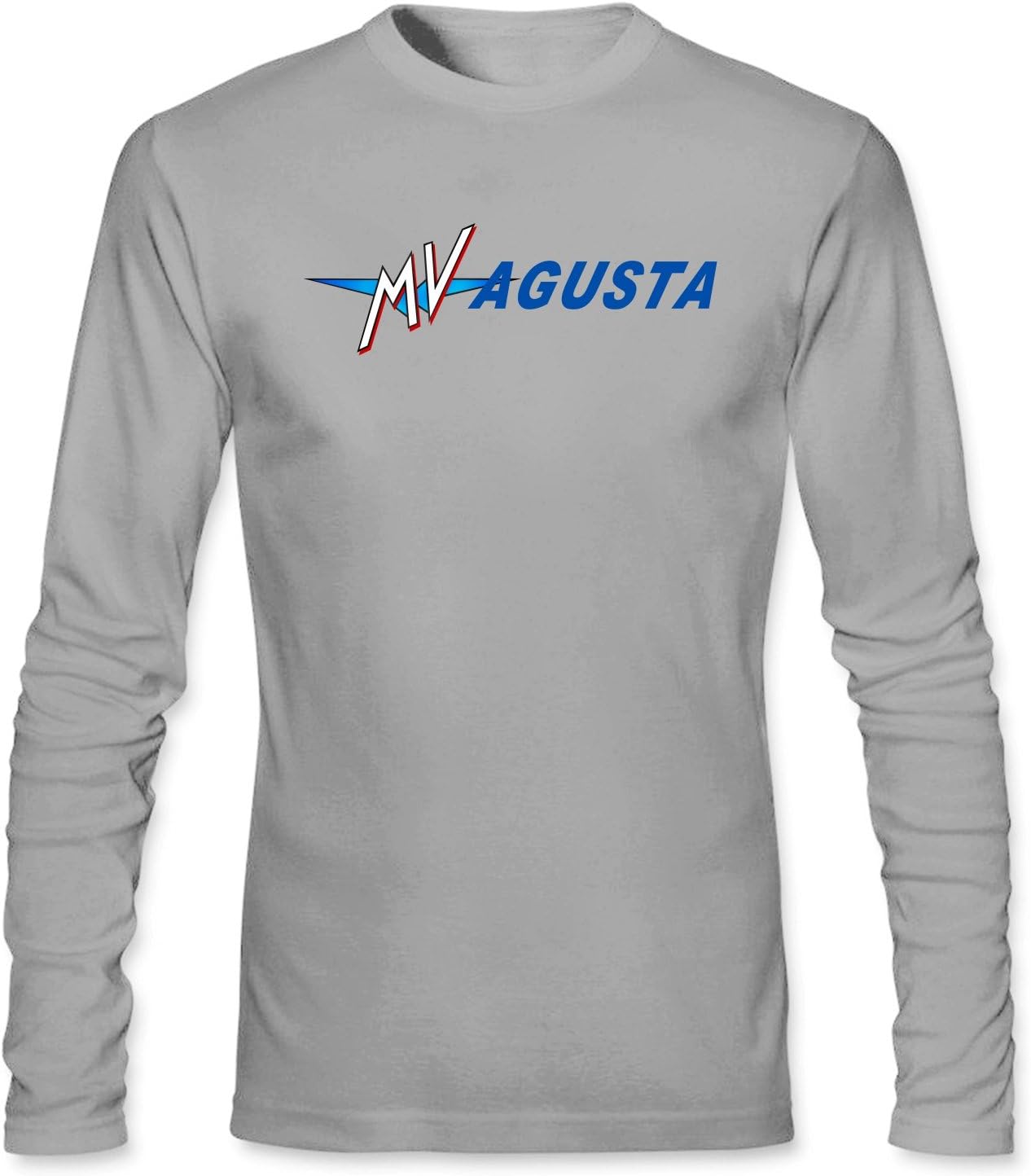 HDKK Men's MV Agusta F4 Logo Long Sleeve Cotton T shirt light grey XL