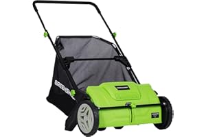 Pickup Pro Garden Sweeper - Manual Leaf & Grass Push Lawn Sweeper (Pickup)