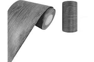 Teemall 10M Wood Grain Removable PVC Waterproof Border Wall Decor Self Adhesive Kitchen Bathroom Tiles Sticker Wallpaper Mirror Frame Sticker (Dark Gray)