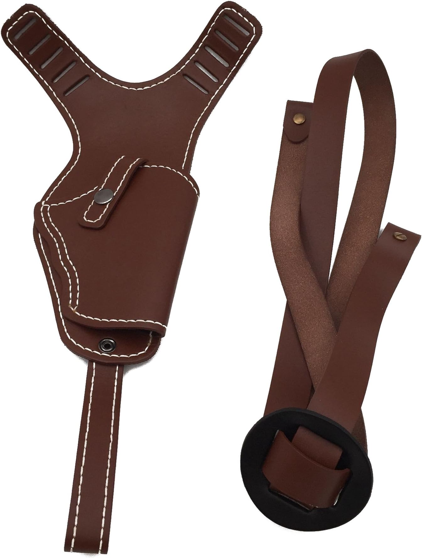 Vertical Genuine Leather Shoulder Holster Adjustable Right Hand Gun Holster Fits For Middle Frame Automatic Gun
