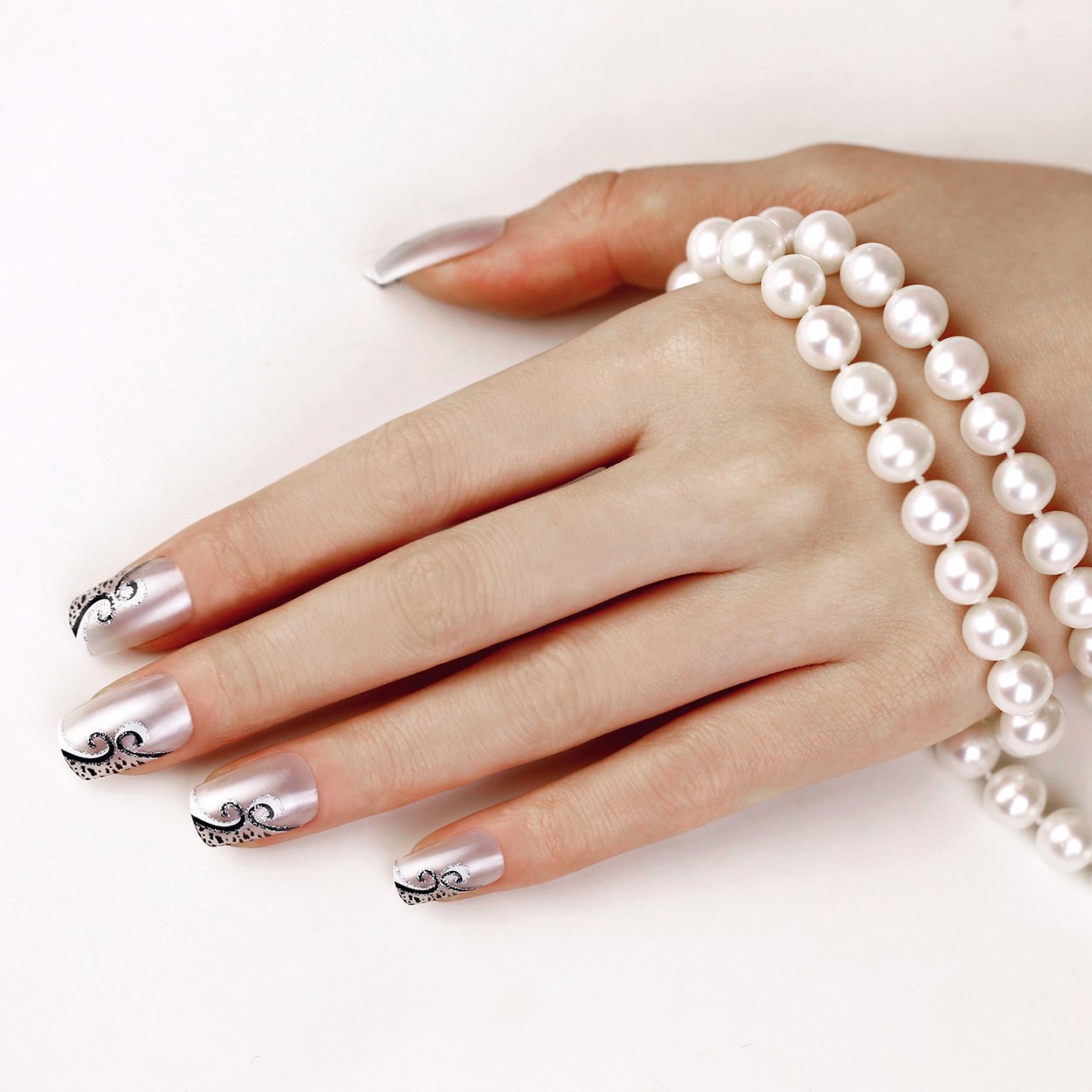 ArtPlus Preglued 24pcs Moonlight White Pearlscent with Crystals Elegant