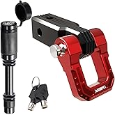Xgeafci Shackle Hitch Receiver 2Inch 45000 LBs Breaking Strength, 3/4" D Ring Shackle with 5/8" Anti-Theft Trailer Hitch Locking Pin, Heavy Duty Solid Towing Kit for Trucks Off-Road (Red&Black)