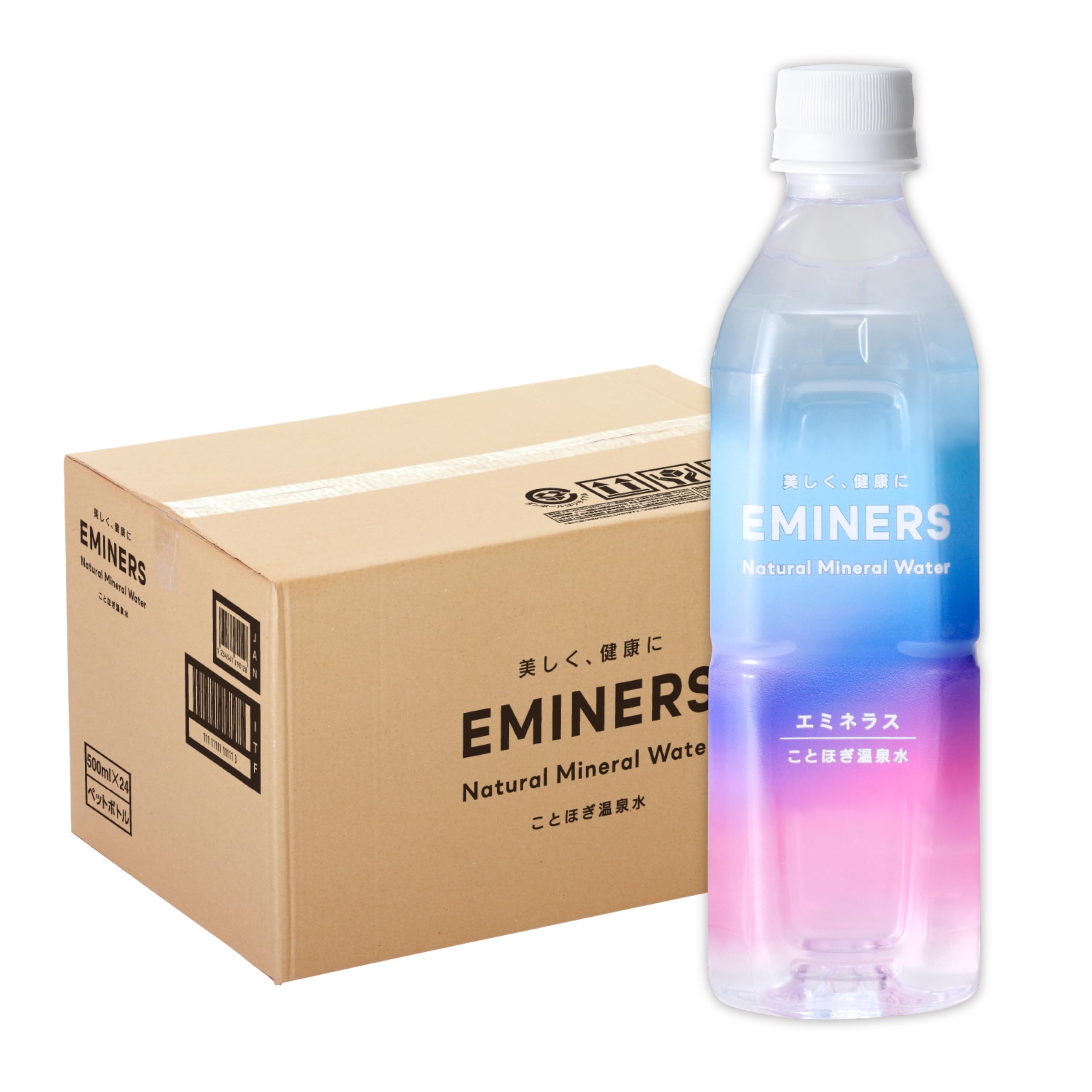 飲む天然美温泉水 EMINERS（エミネラス）500ml・24本入 【iTQi 優秀味覚賞 2年連続三ツ星受賞/JAPAN AQUA AWARDS 2年連続金賞受賞】ことほぎ温泉水 (24本入り)商品画像