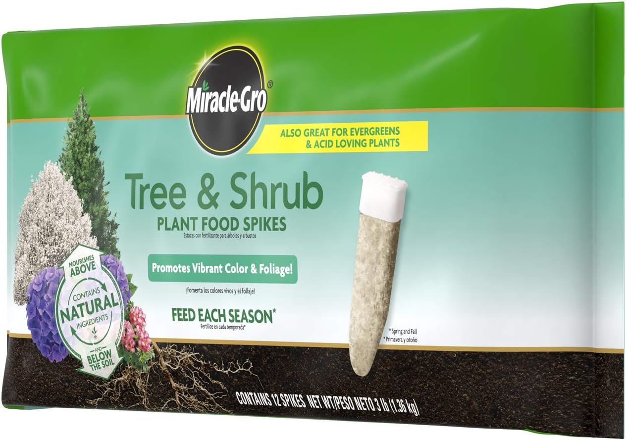 Miracle-Gro Tree & Shrub Plant Food Spikes, 12 Spikes/Pack : Garden & Outdoor