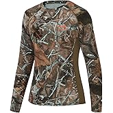BASSDASH Women’s Camo Hunting Shirt Long Sleeve UPF 50+ Sun Protection Performance Tee Fishing Hiking
