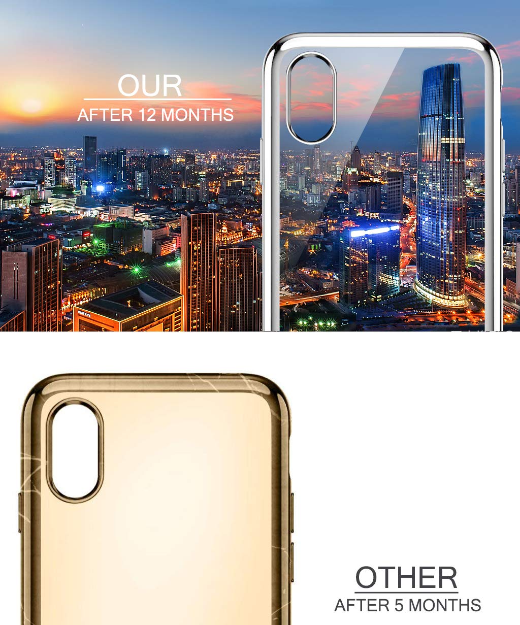 iPhone Xs Max Case,PC TPU Hybrid 2 in 1 Protective Case for iPhone Xs Max, Transparent iPhone case, Anti-Scratch Hard Back,iPhone 6.5\