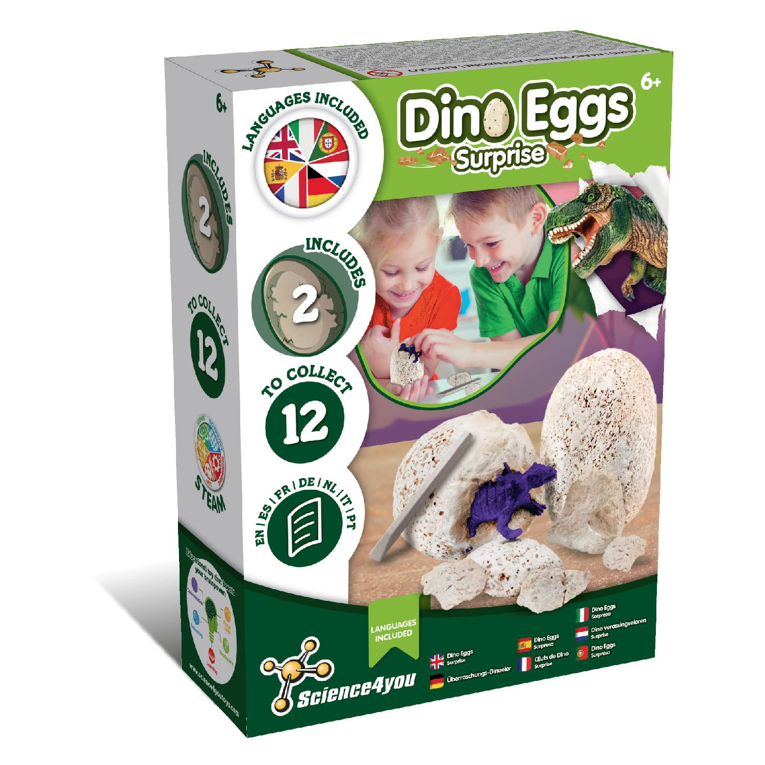 Science4you Dinosaur Eggs - Dino Eggs Digging Kit for Kids - Excavate Dino Eggs w/dinosaur figures included - Educational STEM Toy for Kids Age 8 9 10 11 12+