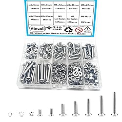 M5 Screws,Hincell 210pcs M5 Phillips Pan Head