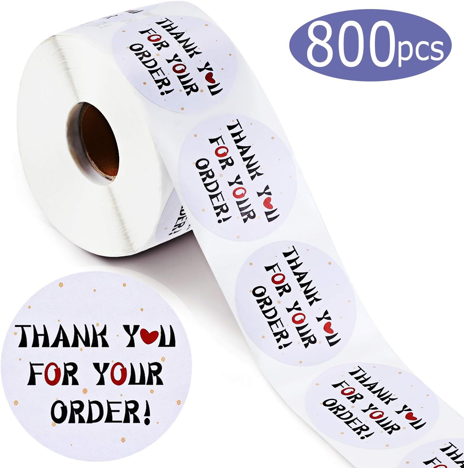Amazon Com 2 Inches Round Thank You For Your Order Stickers 800 Pieces Labels Per Roll Adhesive Labels With Red Heart For Shopping Small Shop Small Business Office Products