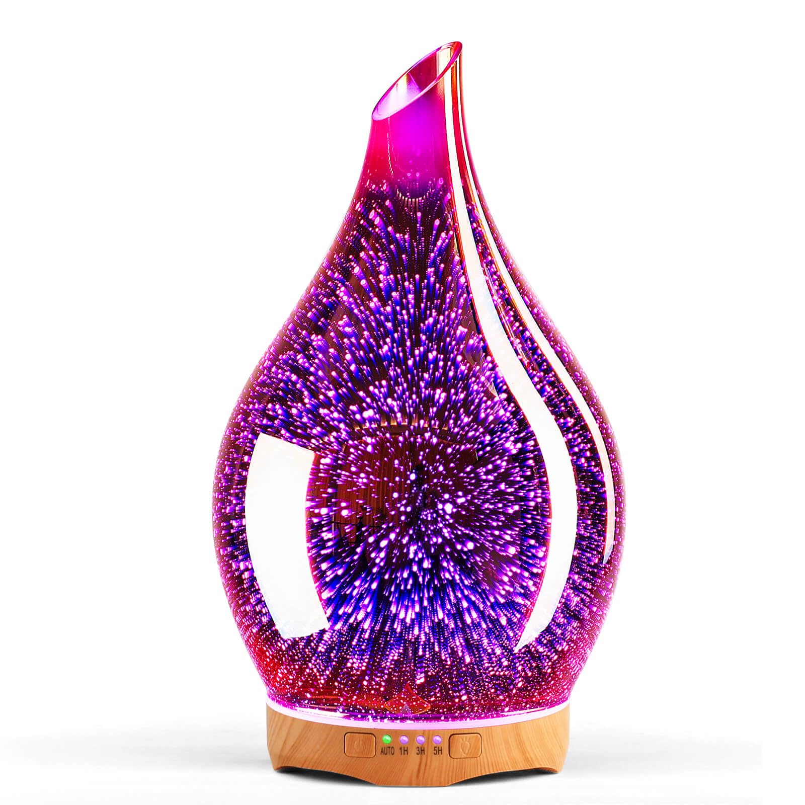 Porseme 280ml Large Glass Scented Oil Diffuser,3D Ultrasonic Aromatherapy Humidifiers,Color Changing Essential Oil Diffuser with Timer,Aroma Diffuser for Home Lamp,Waterless Auto-off for Home Gift