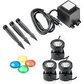 Alpine Corporation Power Beam Set of 3 Indoor/Outdoor 20 Watt Halogen Lights with Transformer