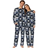 Matching Halloween Pajamas for Couples Skull 2 Piece PJs for Adults | 2 Piece Pajamas Set, Soft and Cozy, Long Sleeve Tops and Elastic Waistband Pants, Side Pockets, for Holiday Party Gift