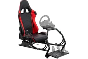 VIVO Racing Simulator Cockpit with Wheel Stand, Gear Mount, Chair and Frame Only, Fits Logitech, Thrustmaster, Fanatec, Compa