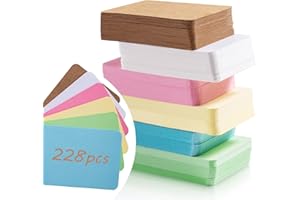 Primbeeks 228pcs Premium Blank Business Cards, 6 Colors 3.5" x 2.2" Small Kraft Cardstock Cards, Small Note Plain Business Message Card Kraft Note Paper Tags