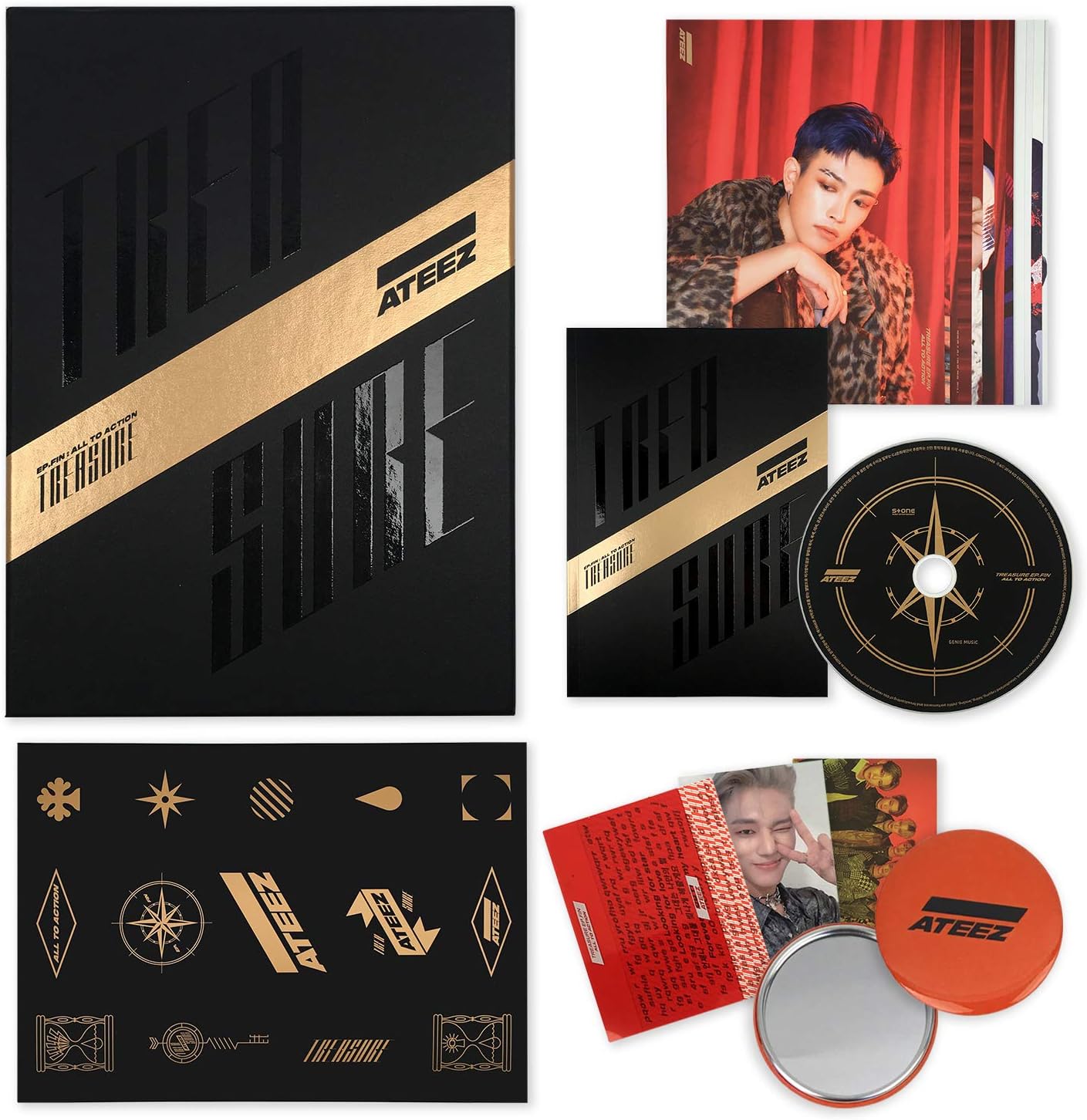 ATEEZ 1st Album Treasure EP.FIN ALL TO ACTION [ A Ver. ] CD + Photo
