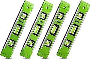 VNW 9 Inch Torpedo Level, Magnetic Bubble Level with 45°/90°/180° Bubble Vials, Shock Resistant Leveler Tool for Measuring (4)