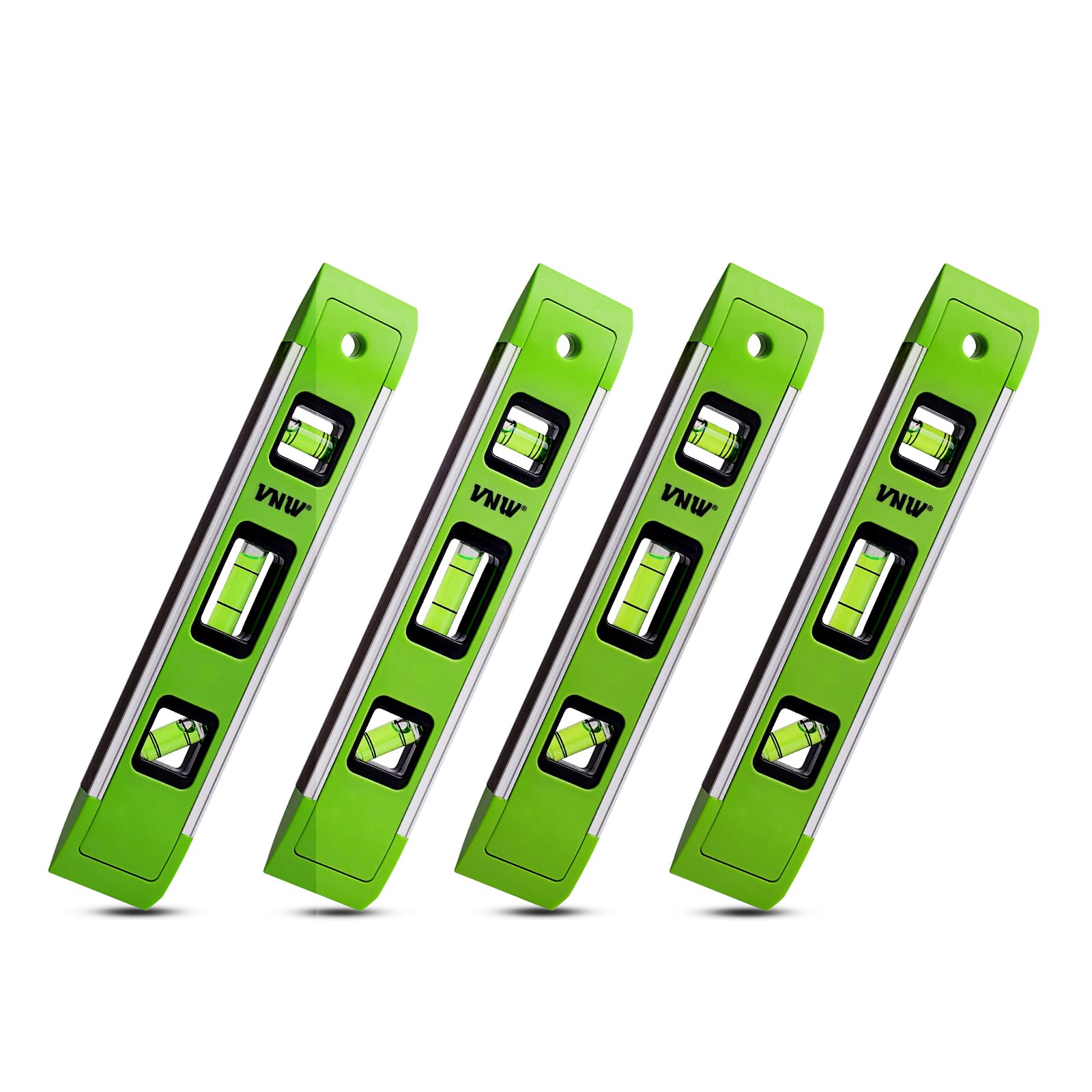 Photo 1 of 9 Inch Torpedo Level, Magnetic Bubble Level with 45°/90°/180° Bubble Vials, Shock Resistant Leveler Tool for Measuring (4)