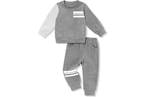 Hevemexy Boys Clothes Long Sleeve Sweatshirt and Pants 2PCS Sweatsuits Winter Boys Outfits 2-8 Years