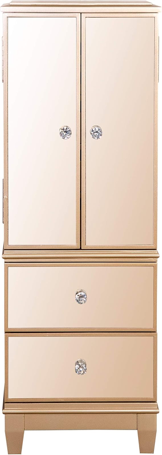 mirrored rotating shoe storage cabinet on Amazon Com Abbyson Mirrored Jewelry Armoire Furniture Decor