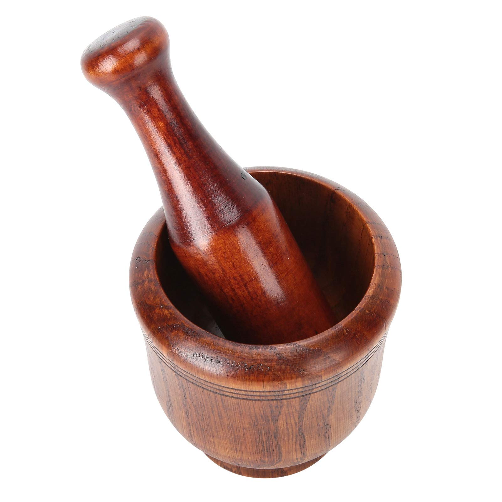 Grinding Bowl,Wooden Grinding Bowl Household Kitchen Manual Garlic Ginger Spices Grinder Mortar Pestle Set