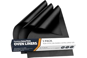 Oven Liners for Bottom of Oven - 3 Pack Large Heavy Duty Mats, 16.25”x23” Non-Stick Reusable Liner for Electric, Gas, Toaster