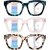 HIYANJN Progressive Reading Glasses For Women Men Oversized Blue Light Computer Readers Clear TOP Fashion Eyeglasses 2.25x