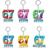 choice of all 67 Valentines 6PCS 67 Keychain Gifts Meme Keychain Six Seven Bag Charm Keyrings for Party Favors