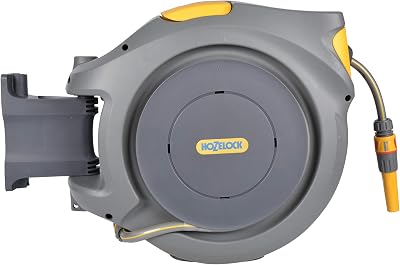 HOZELOCK Auto Reel 30m Wall Mounted Hose Reel with Nozzle Fittings Hose