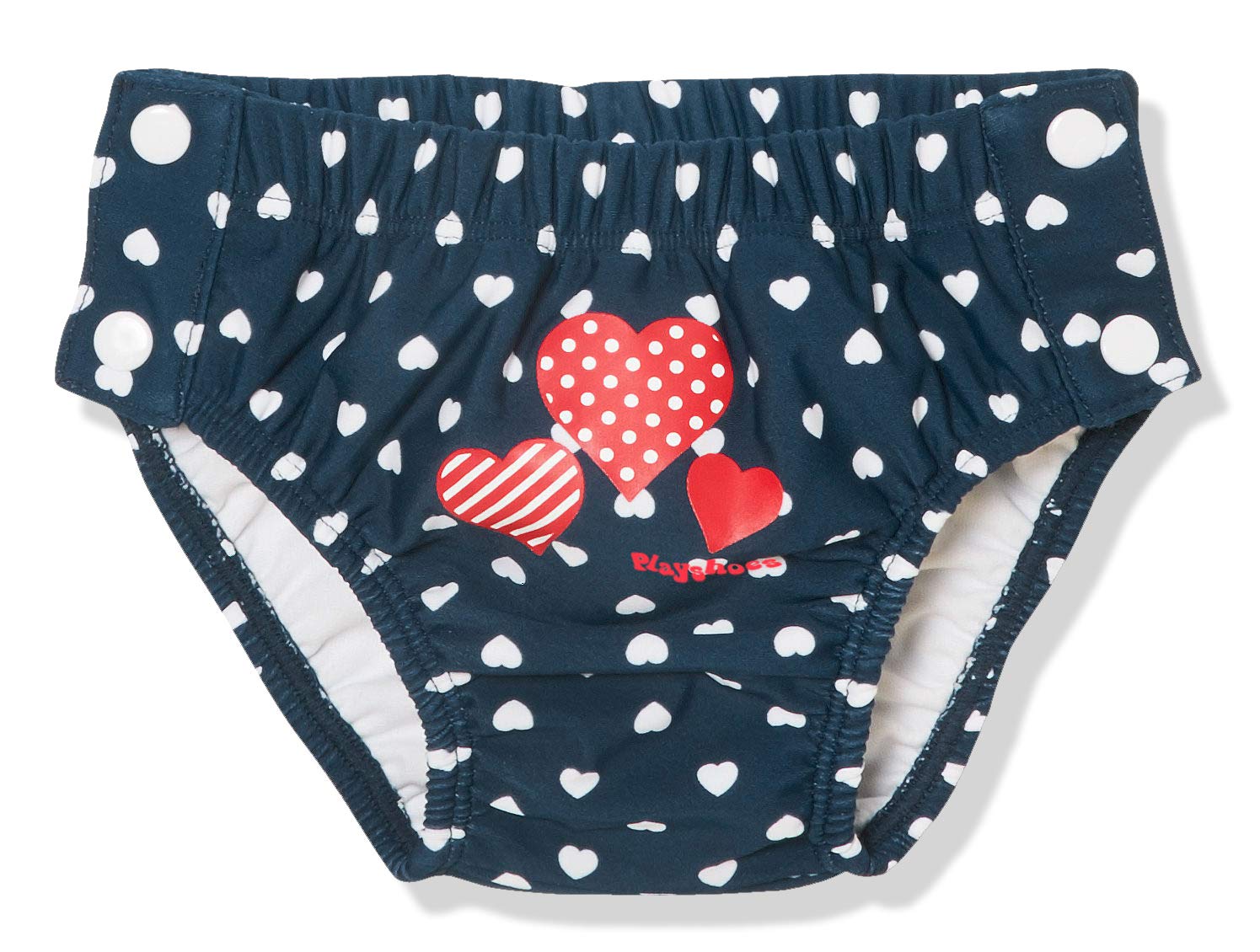 Playshoes Baby - Girl's UV protection nappy pants with hearts for buttons 461239, 11 - Navy, 74-80