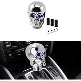 ASUBHA Skull Shifter Knob, Personalized Skull Shifter Head with Adjustable LED Double Eyelet Decorations, Gear Knob Head Universal Car Interior Accessories Fit Most Manual Automatic Car Truck SUV