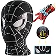 Tarrshiney Spider Hero Black Mask Movable Mechanical Eyes Homecoming Mask Super Hero Full Mask Moving Lenses Cosplay Wearable Prop Mask For Gift.
