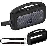 RAWECUD Silicone Cover Case for Soundcore Motion 300 Wireless Hi-Res Portable Speaker, Protective Holder Skin for Motion 300 Speaker Case Accessories (Black)