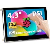 iPistBit 4.3 Inch Raspberry Pi Screen, 800x480 Pixel Capacitive Touchscreen, MIPI DSI LCD Display for Raspberry Pi, Driver-Free