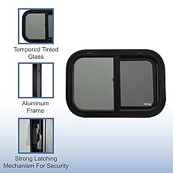 RecPro RV Window | 21"W X 14"H | Teardrop Style