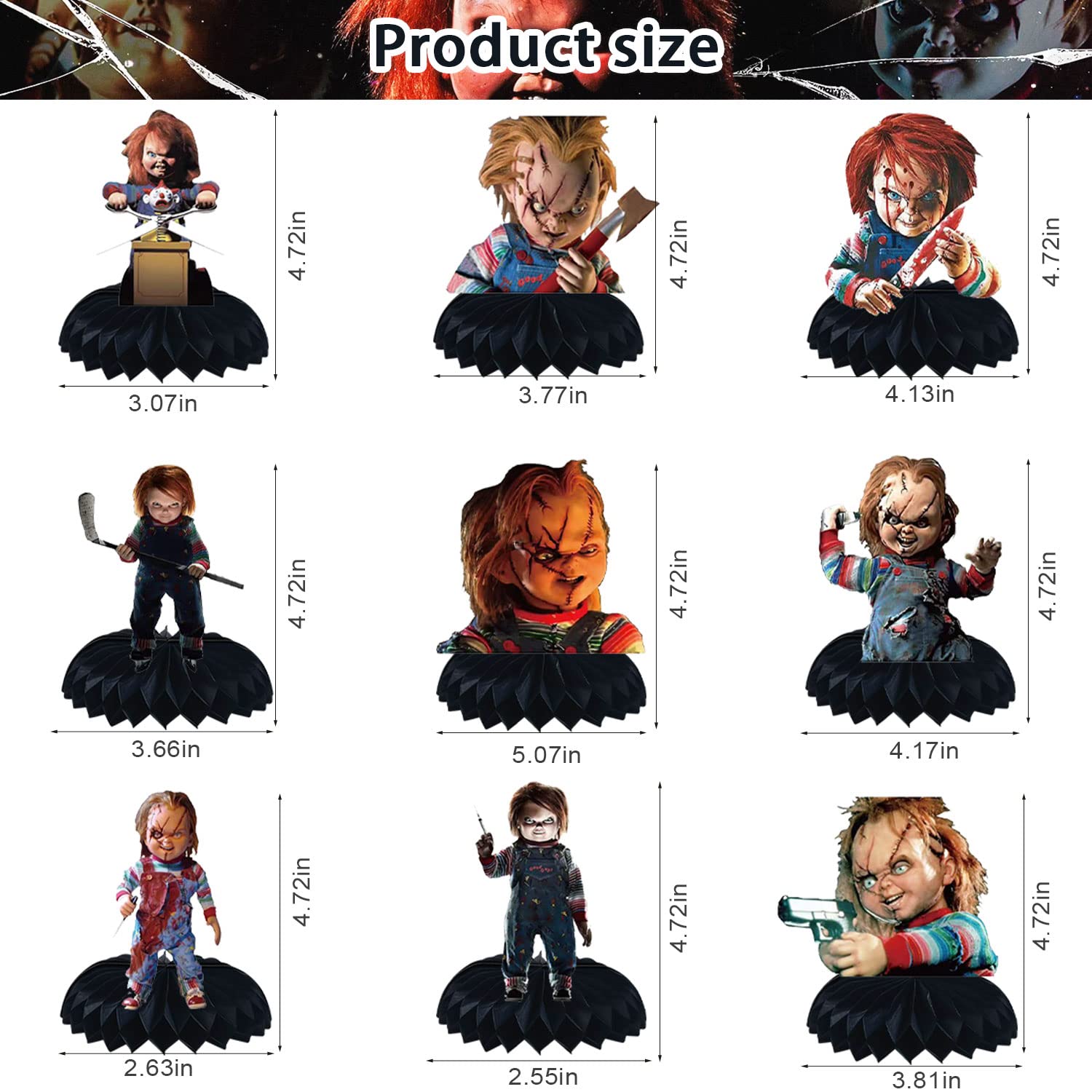 9 Pcs Chucky Birthday Party Decorations,Chucky Theme Party Centerpieces ...